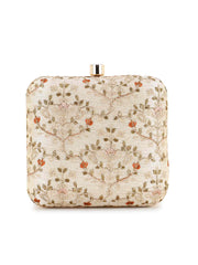 Vista Faux Silk Ogee Embroidered Clutch