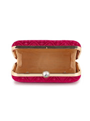 Hue Velvet Harlequin Embroidered Clutch