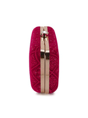 Hue Velvet Harlequin Embroidered Clutch