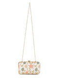 Hue Faux Silk Floral Embroidered Clutch