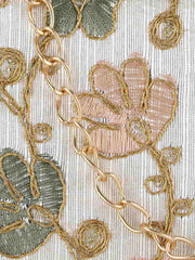 Hue Faux Silk Floral Embroidered Clutch