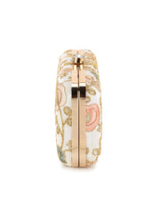 Hue Faux Silk Floral Embroidered Clutch