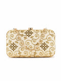 Hue Faux Silk Embroidered Clutch