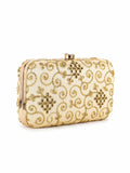 Hue Faux Silk Embroidered Clutch