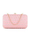 Hue Faux Silk Polka Dot Embroidered Clutch