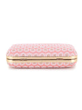 Hue Faux Silk Polka Dot Embroidered Clutch