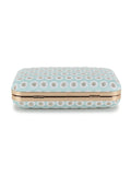 Hue Faux Silk Polka Dot Embroidered Clutch