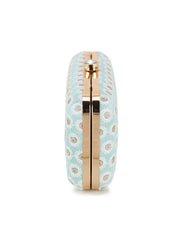 Hue Faux Silk Polka Dot Embroidered Clutch