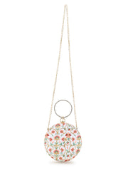 Gala Faux Silk Floral Embroidered Clutch