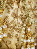 Lotus Faux Silk Floral Embroidered Potli