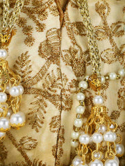 Lotus Faux Silk Floral Embroidered Potli