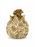Lotus Faux Silk Floral Embroidered Potli