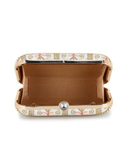 Hue Faux Silk Embroidered Clutch