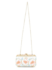 Hue Faux Silk Embroidered Clutch