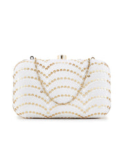 Hue Faux Silk Sequined Clutch