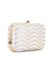 Hue Faux Silk Sequined Clutch