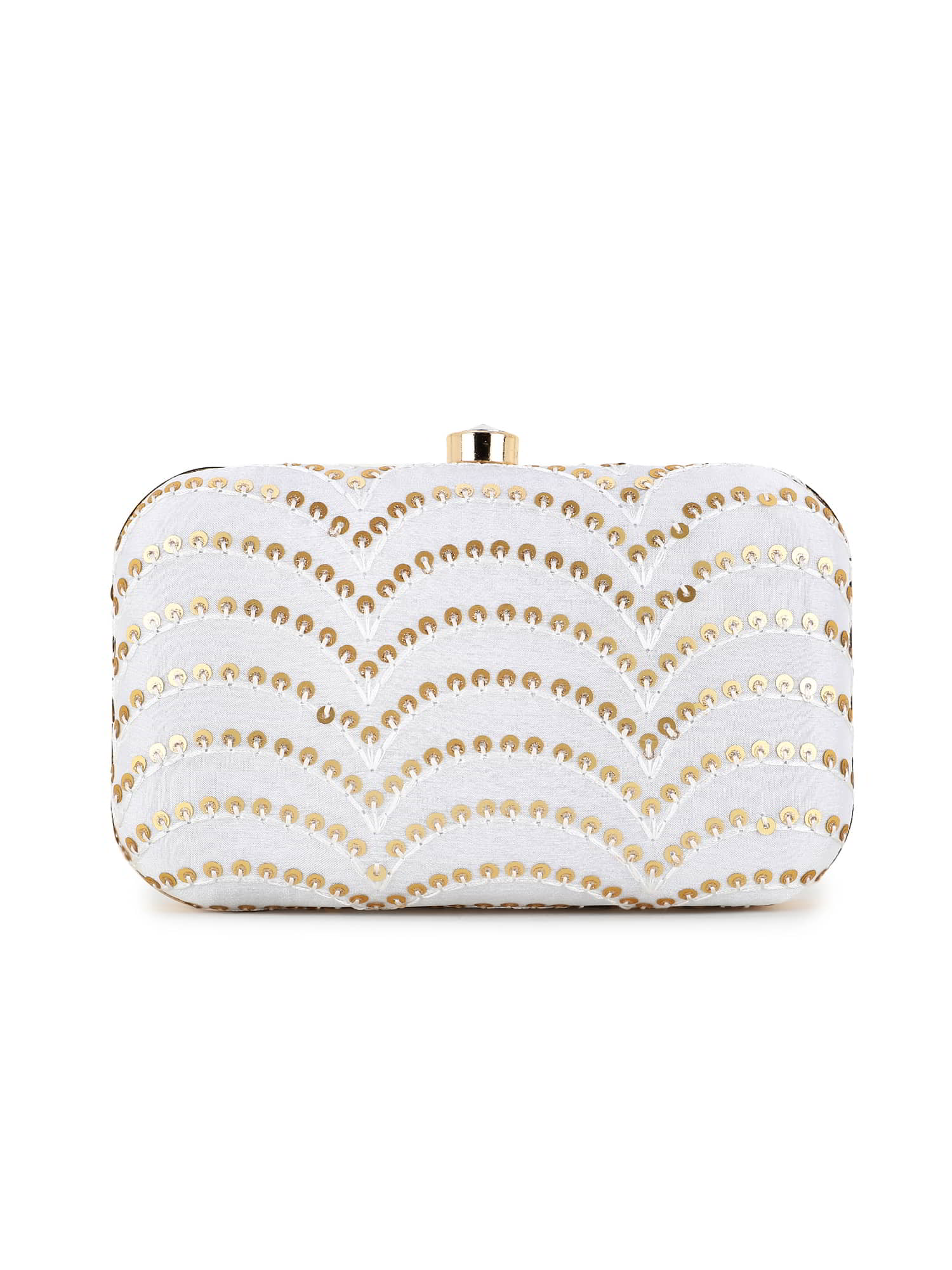 Hue Faux Silk Sequined Clutch