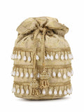Dangle Paisely Printed Embellished Brocade Potli