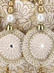 Dangle Floral Embroidered Faux Silk Potli