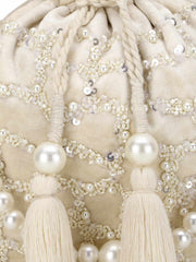 Dangle Embellished Velvet Potli