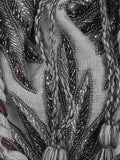 Dangle Botanical Embellished Faux Silk Potli