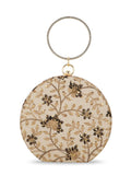 Gala Floral Embroidered Faux Silk Clutch