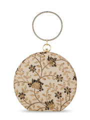 Gala Floral Embroidered Faux Silk Clutch
