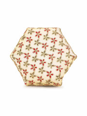 Lotus Floral Embroidered Faux Silk Potli