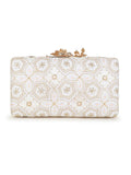 Adorn Ethnic Embroidered Faux Silk Clutch