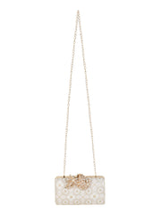 Adorn Ethnic Embroidered Faux Silk Clutch