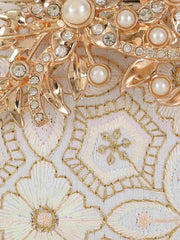Adorn Ethnic Embroidered Faux Silk Clutch