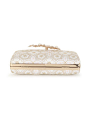 Adorn Ethnic Embroidered Faux Silk Clutch
