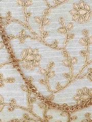 Hue Floral Embroidered Faux Silk Clutch