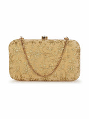 Hue Floral Embroidered Velvet Clutch
