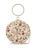 Gala Floral Embroidered Faux Silk Clutch