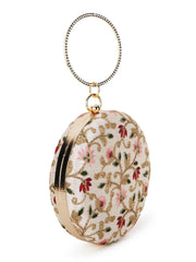 Gala Floral Embroidered Faux Silk Clutch