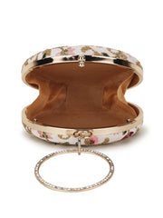 Gala Floral Embroidered Faux Silk Clutch
