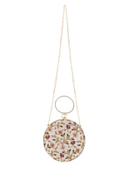 Gala Floral Embroidered Faux Silk Clutch