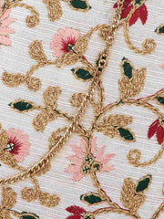 Gala Floral Embroidered Faux Silk Clutch