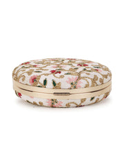 Gala Floral Embroidered Faux Silk Clutch