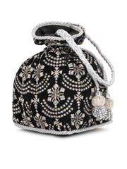 Dangle Ethnic Embroidered Velvet Potli