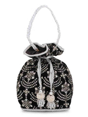 Dangle Ethnic Embroidered Velvet Potli