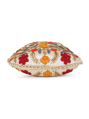 Dangle Floral Embroidered Faux Silk Potli