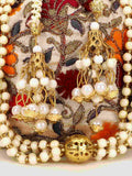 Dangle Floral Embroidered Faux Silk Potli