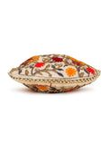 Dangle Floral Embroidered Faux Silk Potli