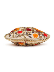 Dangle Floral Embroidered Faux Silk Potli