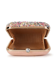 Vista Stone work Embellished Faux Silk Clutch