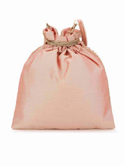 Dangle Floral Embellished Faux Silk Potli