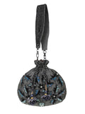 Dangle Floral Embellished Faux Silk Potli