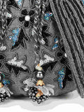 Dangle Floral Embellished Faux Silk Potli